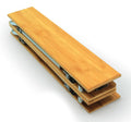 Bamboo Folding Table Camco 51895 - Compact Folded View | United RV Parts