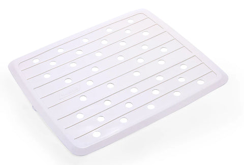 White Camco RV Sink Mat - Angled View Showing Raised Design | United RV Parts