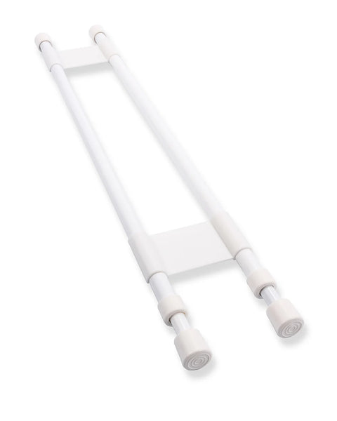 White Camco Double Refrigerator Bar - Extended Side View | United RV Parts