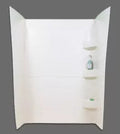 White Fiberglass RV Shower Wall - Interior View with Shelves | United RV Parts