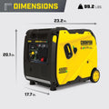 Champion 4500W Generator Dimensions Diagram - 23.2x20.1x17.7 inches | United RV Parts