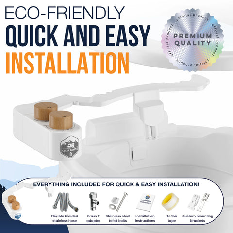 Clean Camper | Custom RV Bidet for Thetford V, VI & SeaFlo RV Toilets  | CC-THETFORD-VI-BIDET | White