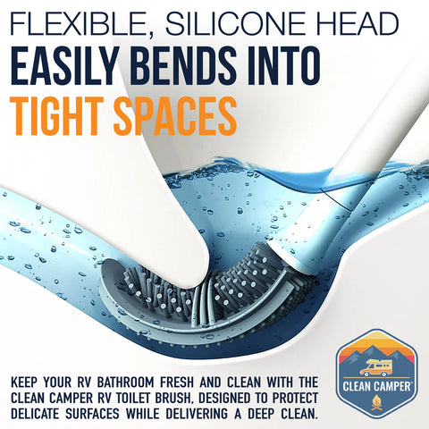 RV Toilet Brush Flexible Head - Tight Spaces Cleaning Demonstration | United RV Parts