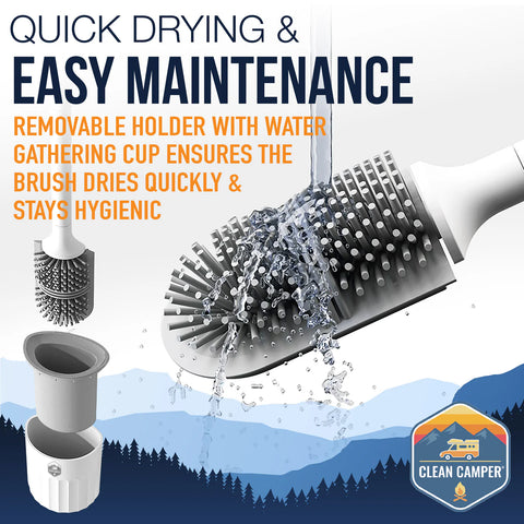 Clean Camper Toilet Brush Water Draining - Maintenance Feature View | United RV Parts