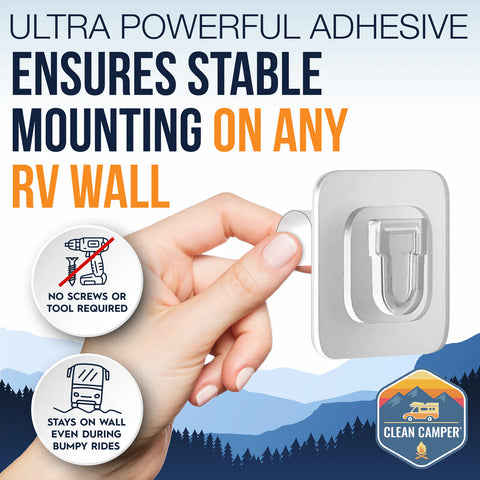 Adhesive Wall Mount for RV Toilet Brush - Installation Detail View | United RV Parts