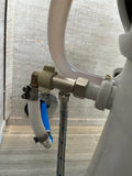 Brass T-Adapter Water Connection - Installed RV Bidet Close-up | United RV Parts