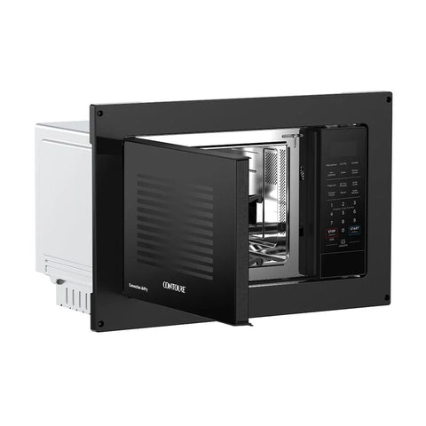 Black Contoure RV-980B Microwave Interior - Open Door View | United RV Parts