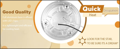 Dream Lighting RV Interior LED Ceiling Light DL-0016273-C4-1PK - Aluminum Base Close-Up | United RV Parts