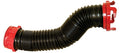Black Flexible RV Sewer Hose Extension with Red Fittings - Side View | United RV Parts