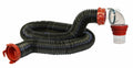 Black Ribbed Dominator Sewer Hose with Red Fittings - Extended View | United RV Parts