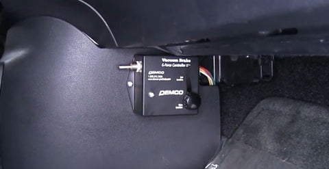 Black Demco Brake Controller Installed in Vehicle Dashboard - Real Installation | United RV Parts