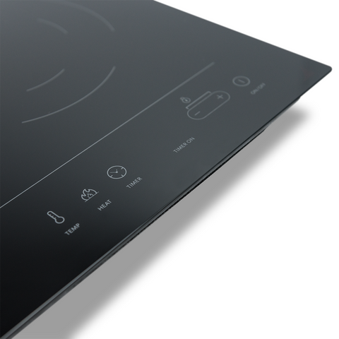 Black Glass Induction Cooktop Touch Controls Detail - Close-Up View | United RV Parts