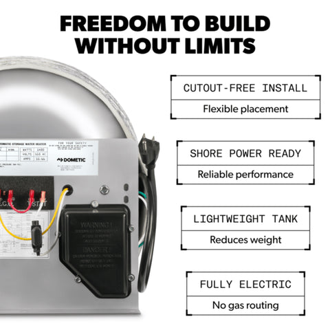 Dometic | 6 Gal Electric Water Heater Essential | WH-6EA | 9610008459 | Electric Only