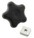 Black Dometic Awning Rafter Knob 3311578.001 with Metal Bracket - Top View | United RV Parts