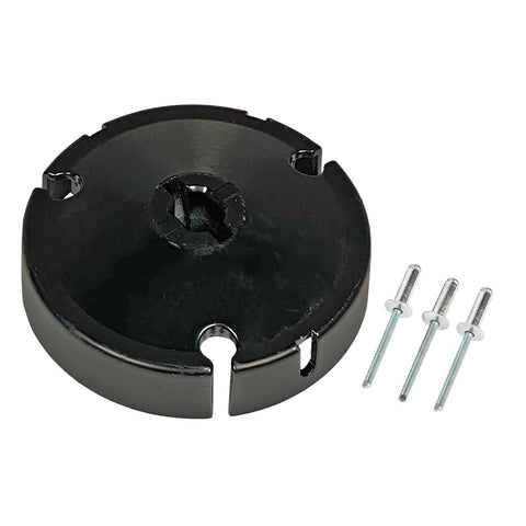 Black RV Awning End Cap with Rivets - Top View | United RV Parts