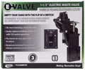 Valterra E-Valve Electric Waste Valve System - Package Top View with Specifications | United RV Parts