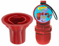 Red RV Sewer Hose Adapter Two-Piece Kit with Drip Cap - Components View | United RV Parts
