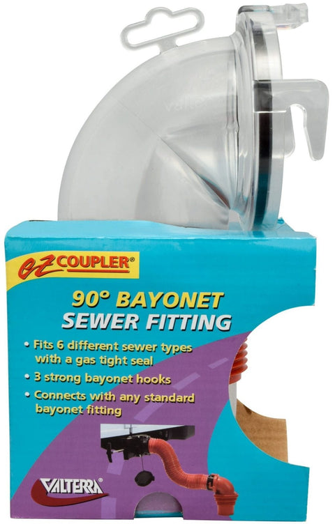 Valterra EZ Coupler 90 Degree Bayonet Sewer Fitting - Product Package | United RV Parts