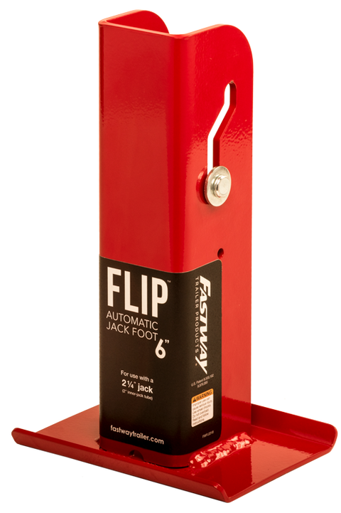 Red Fastway FLIP Automatic Jack Foot 6-Inch - Product View | United RV Parts