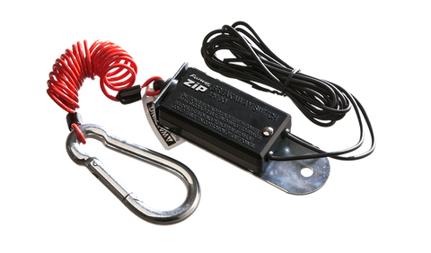 Red Coiled ZIP Breakaway Cable with Switch - Studio View | United RV Parts