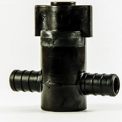 Black Plastic Flair-It 29879 ECOPOLY 1/2" PEX Straight Stop Valve - Front View | United RV Parts