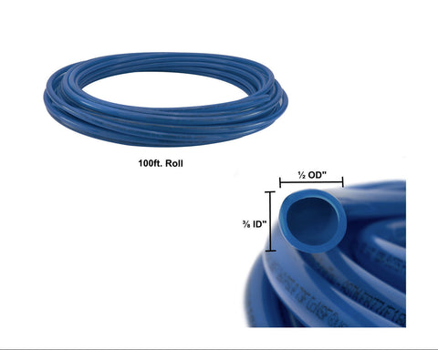 Blue Flair-It 1/2" SafePEX Pro RV Plumbing Tubing - Close-Up End View Showing Bore | United RV Parts