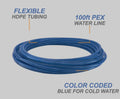 Blue Flair-It 1/2" SafePEX Pro Tubing 06227 - 100ft Roll with OD/ID Dimension Diagram | United RV Parts