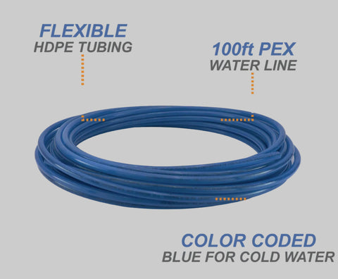 Blue Flair-It 1/2" SafePEX Pro Tubing 06227 - 100ft Roll with OD/ID Dimension Diagram | United RV Parts