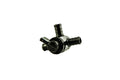 Black Flair-It EcoPoly 1/2" Barb 3-Way Bypass Valve 29910 Showing Barb Ports - Side View | United RV Parts