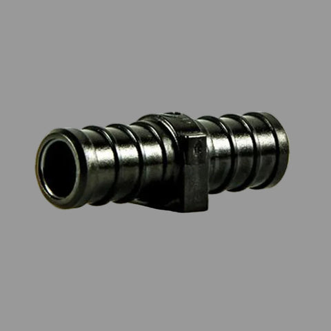 Black Plastic 1/2" Barb Coupling - Angled Side View | United RV Parts