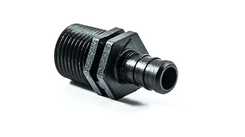 Black Plastic RV Plumbing Barb to MPT Adapter Flair-It 29842 - Barb End Detail | United RV Parts