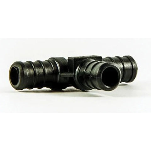 Black Plastic Flair-It 29820 EcoPoly 1/2in Barbed Tee PEX Coupler - Side Profile Open Ports | United RV Parts