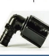 Black Flair-It EcoPoly 29816 1/2" FPT Swivel Elbow RV Plumbing Fitting - 3/4 View | United RV Parts