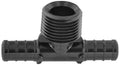 Black Plastic Flair-It 1/2" MPT Tee Adapter 29822 - Front View | United RV Parts