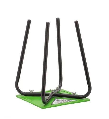 Black Steel Refill Stand with Green Base for 1LB Refillable Propane Cylinder YSN1LBKT - Front View | United RV Parts