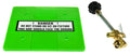 Green Plastic Refill Base Plate with Safety Label and Brass Fill Valve - Bottom Detail | United RV Parts
