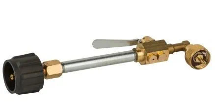 Brass Propane Refill Adapter with POL Connector for Flame King 1LB Refillable Cylinder - Side Profile | United RV Parts