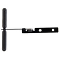 Black Metal Refrigerator Travel Bracket - Extended Position Side View | United RV Parts