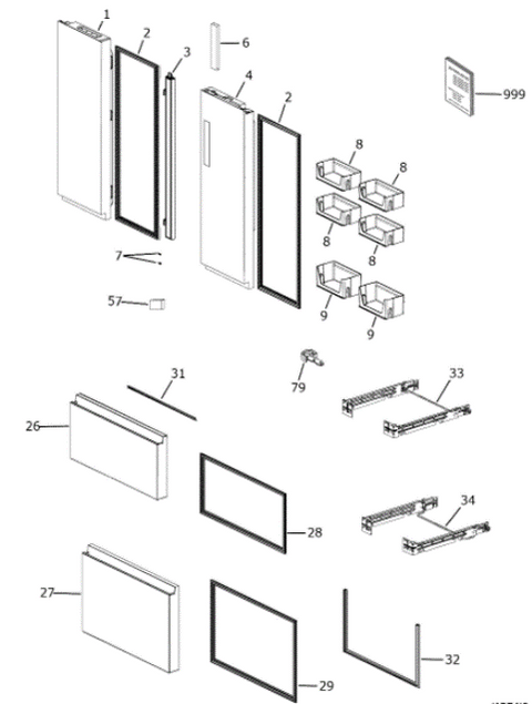 Electrodomésticos GE | Panel de visualización para refrigerador | WR55X28540 | Para HRF15