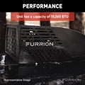 Black Furrion Chill HE Air Conditioner Performance Lifestyle Shot - Side Vent Detail | United RV Parts