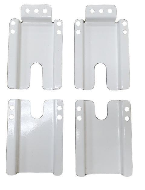 Silver Metal GE RV Washer Foot Brackets Set - Top View | United RV Parts