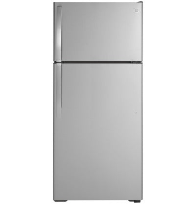 Stainless Steel GE GIE17GSNRSS 16.6 Cu. Ft. Top-Freezer Refrigerator - Front View | United RV Parts