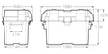 Noco HM327BK Battery Box Technical Dimensions Diagram - Side Cross Section | United RV Parts