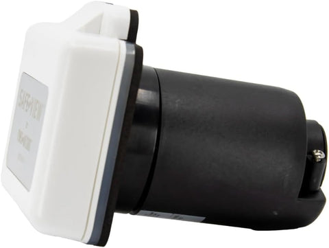 White Hughes SafeView Power Inlet - Rear Connection Detail | United RV Parts