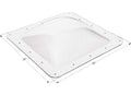 Icon Clear RV Skylight SL1414C 18x18 Outer Dimensions Diagram - Measurement View | United RV Parts