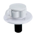 White Plastic RV Water Inlet SFWI1-03 - Angled Top View Showing Cap and Threaded Fitting | United RV Parts