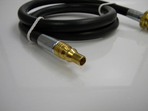 MB Sturgis 48" Propane Hose Brass Quick Connect Male Fitting - Close-Up Detail | United RV Parts