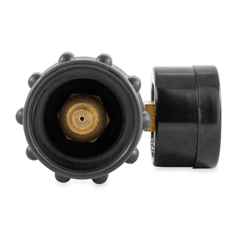 Camco Propane Gauge 59023 Color-Coded Cold Cool Hot Day Dial Detail - Front Close-Up | United RV Parts