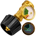 Flame King Propane Tank Gauge with Glow Detail - Angle View | United RV Parts