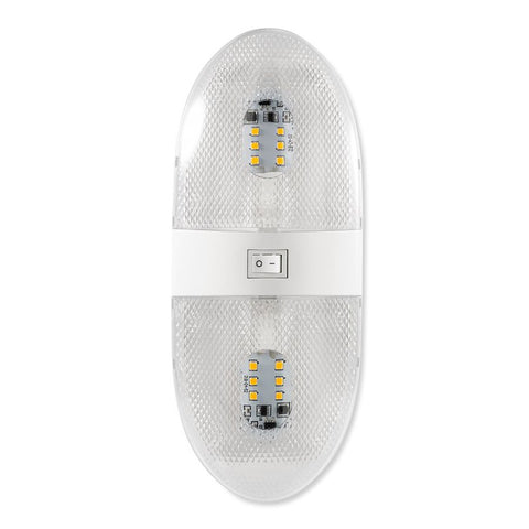 White Camco LED Double Dome Light 41321 - LED Detail | United RV Parts